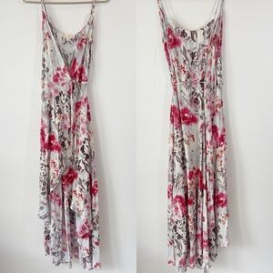 Lovestitch Floral Wrap Dress Hi Lo Hem Size Small